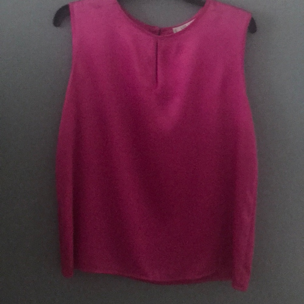 Dark orchid satin look sleeves top